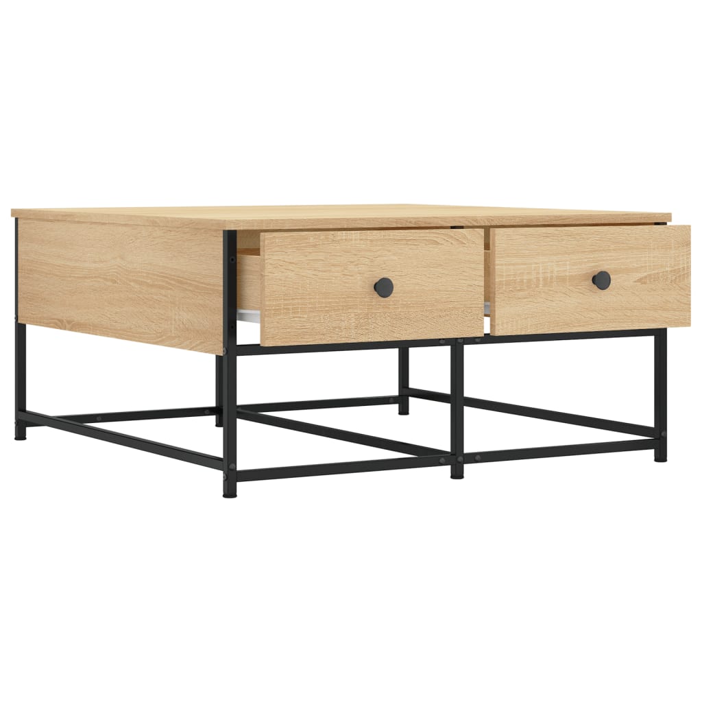 Salontafel Bewerkt Hout Kleurig 80 x 80 x 40 cm Sonoma eiken