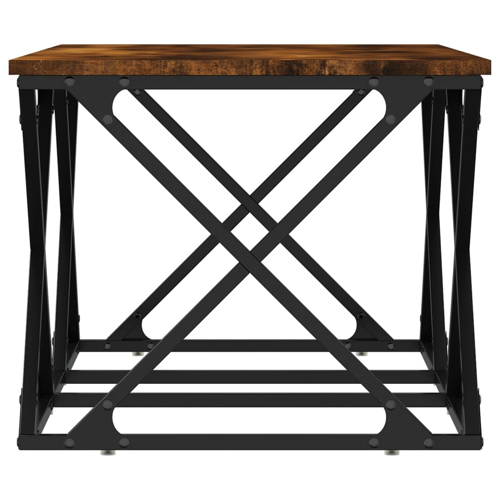 Salontafel 00X49X40 Cm Bewerkt Hout Kleurig Gerookt eiken