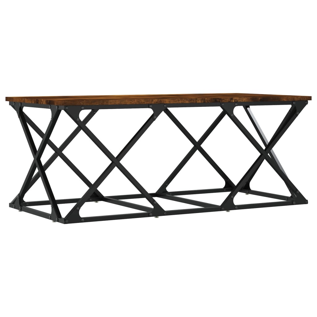 Salontafel 00X49X40 Cm Bewerkt Hout Kleurig Gerookt eiken