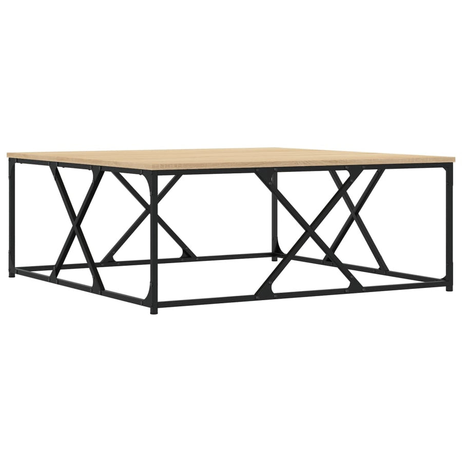 Salontafel Bewerkt Hout Kleurig 100 x 100 x 40 cm Sonoma eiken