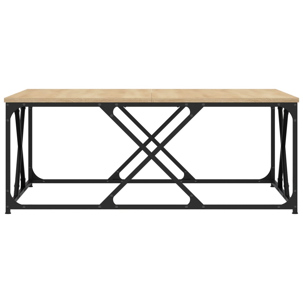 Salontafel Bewerkt Hout Kleurig 100 x 100 x 40 cm Sonoma eiken