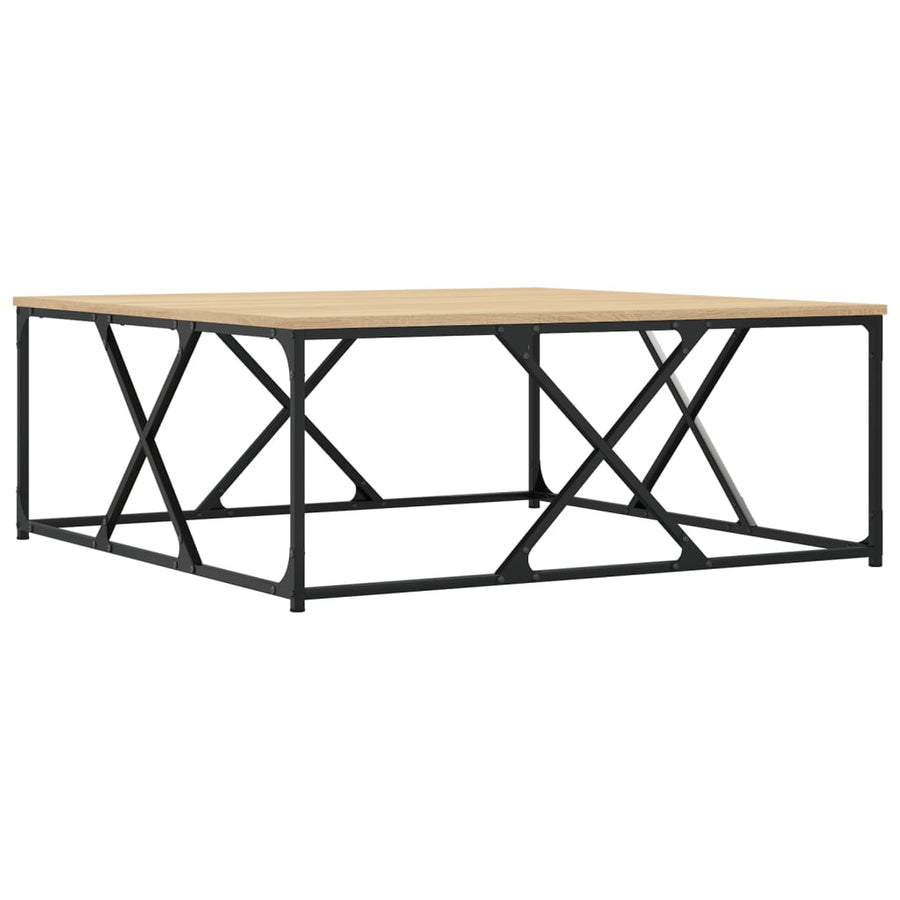 Salontafel Bewerkt Hout Kleurig 100 x 100 x 40 cm Sonoma eiken