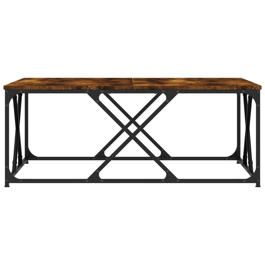 Salontafel 100x100x40 cm bewerkt hout gerookt eikenkleurig