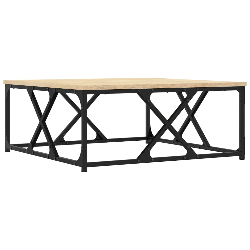 Salontafel Bewerkt Hout Kleurig 70 x 70 x 30 cm Sonoma eiken