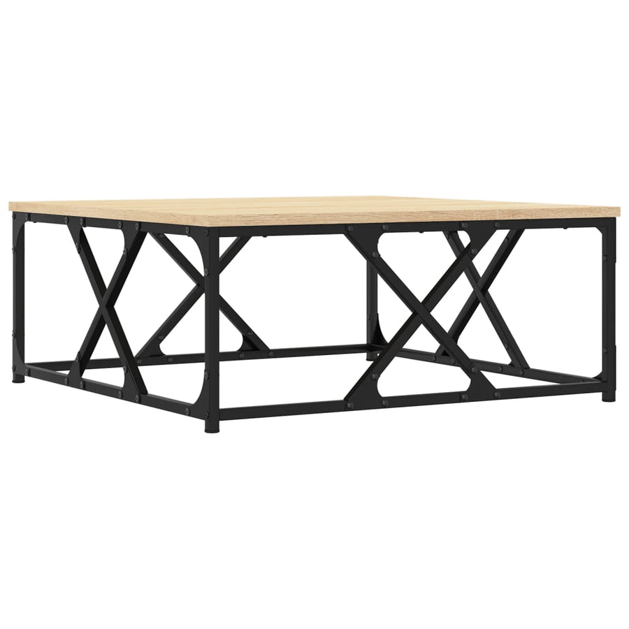 Salontafel Bewerkt Hout Kleurig 70 x 70 x 30 cm Sonoma eiken