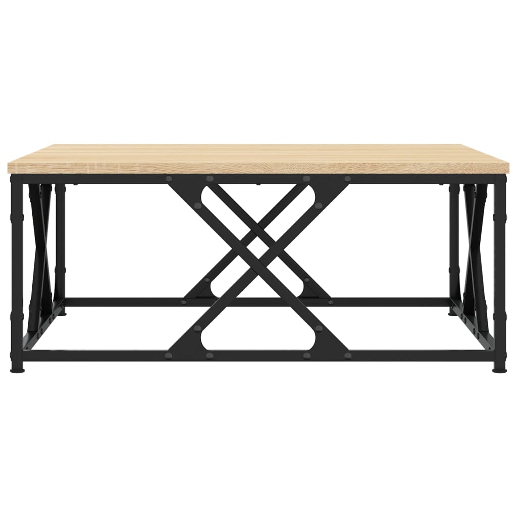 Salontafel Bewerkt Hout Kleurig 70 x 70 x 30 cm Sonoma eiken