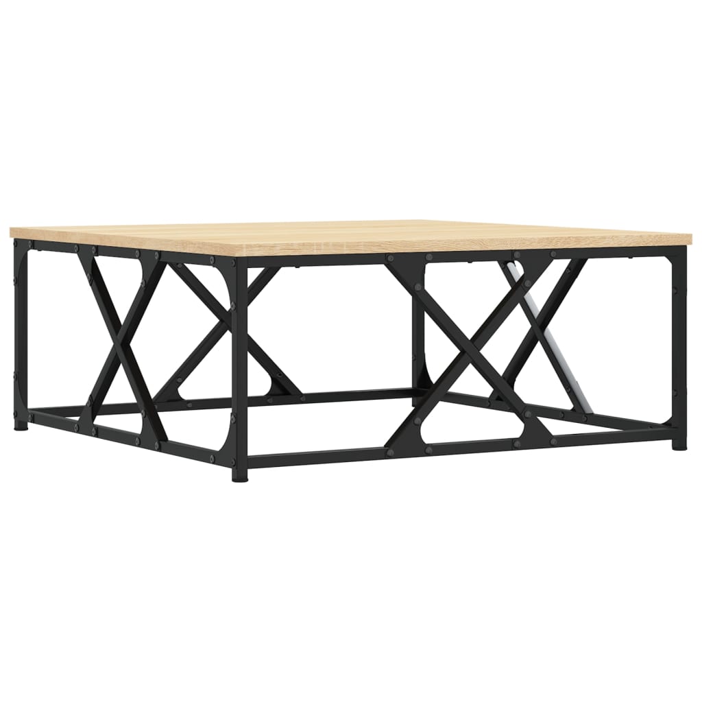 Salontafel Bewerkt Hout Kleurig 70 x 70 x 30 cm Sonoma eiken