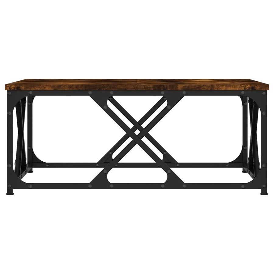 Salontafel 70x70x30 cm bewerkt hout gerookt eikenkleurig