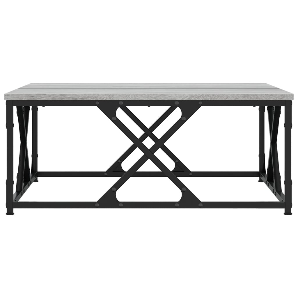 Salontafel 70x70x30 cm bewerkt hout grijs sonoma