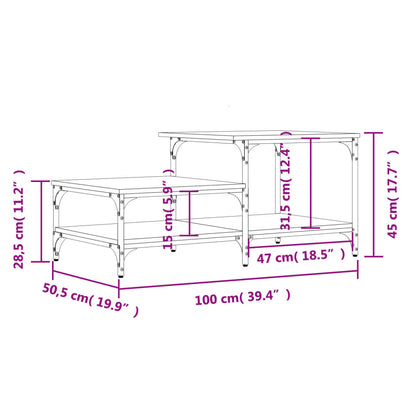 Salontafel 00X50,5X45 Cm Bewerkt Hout Zwart