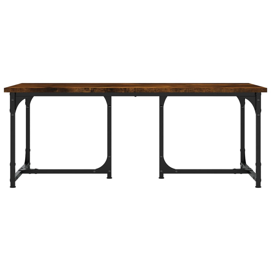 Salontafel 90x50x35 cm bewerkt hout gerookt eikenkleurig