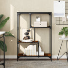Bookshelf 81x36x115 cm engineered wood and steel smoked oak finish