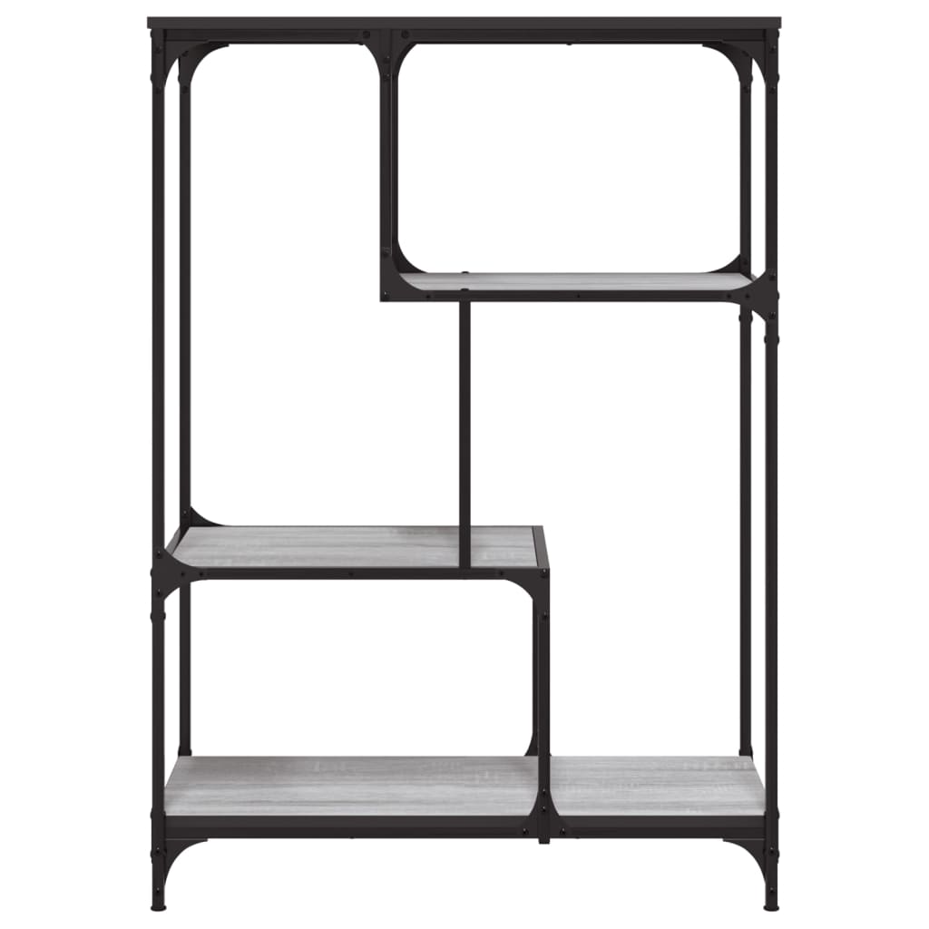 Boekenrek 81X36X115 Cm Bewerkt Hout En Staal Grijs Sonoma