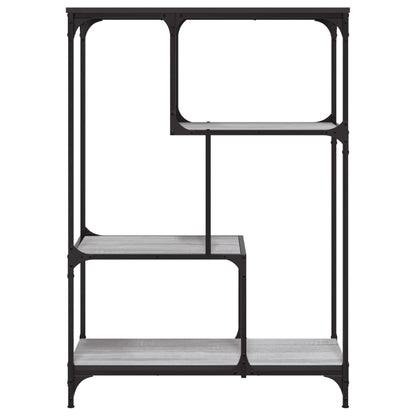 Boekenrek 81X36X115 Cm Bewerkt Hout En Staal Grijs Sonoma