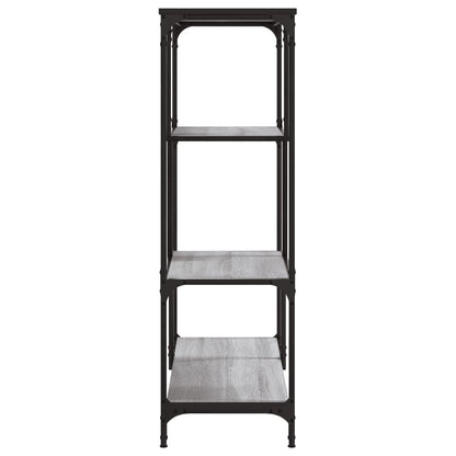 Boekenrek 81X36X115 Cm Bewerkt Hout En Staal Grijs Sonoma