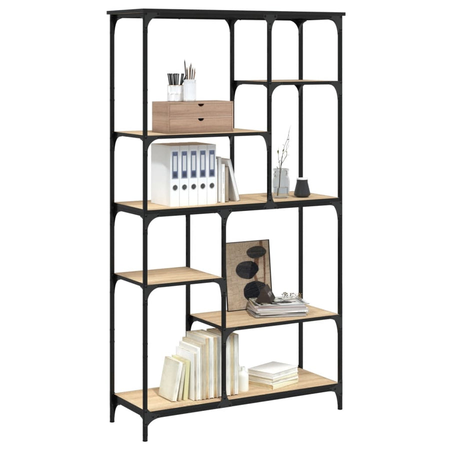 Boekenrek 99X35,5X176 Cm Bewerkt Hout En Staal 99 x 35.5 x 176 cm Sonoma eiken
