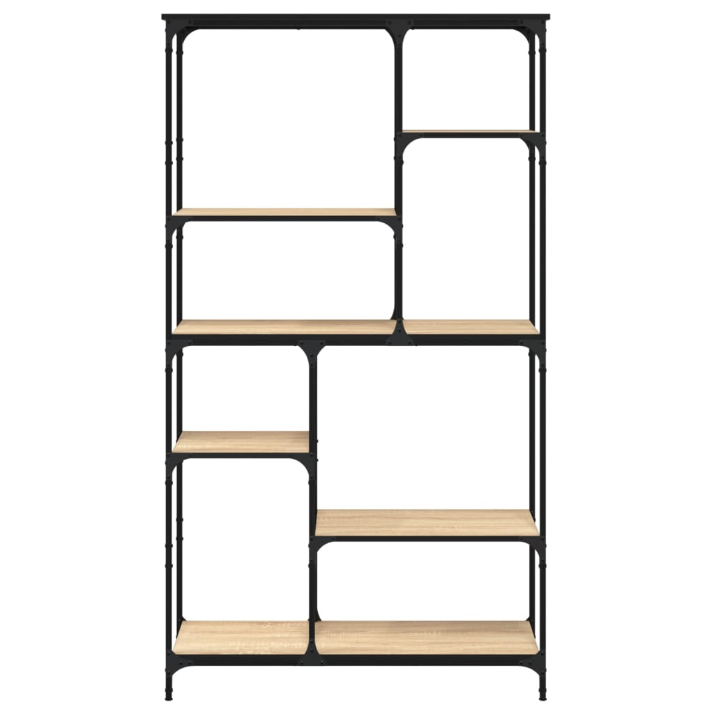 Boekenrek 99X35,5X176 Cm Bewerkt Hout En Staal 99 x 35.5 x 176 cm Sonoma eiken