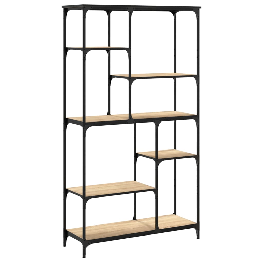 Boekenrek 99X35,5X176 Cm Bewerkt Hout En Staal 99 x 35.5 x 176 cm Sonoma eiken