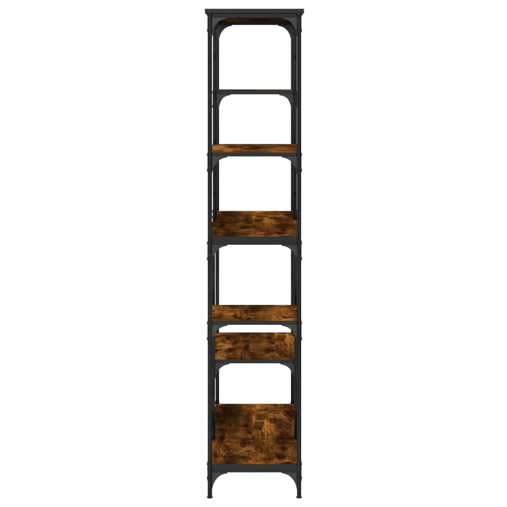 Boekenrek 99X35,5X176 Cm Bewerkt Hout En Staal Gerookt Eiken
