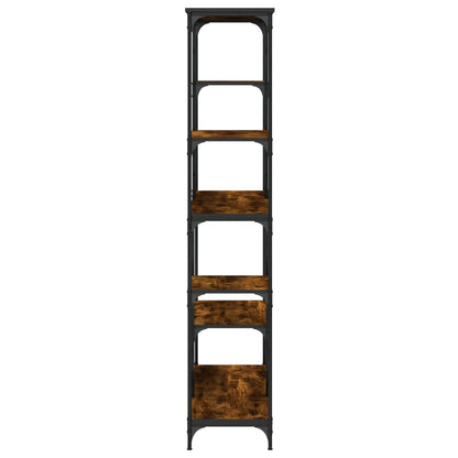 Boekenrek 99X35,5X176 Cm Bewerkt Hout En Staal Gerookt Eiken
