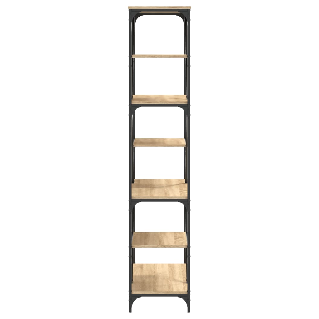 Boekenrek 91X36X176 Cm Bewerkt Hout En Staal Kleur Sonoma eiken
