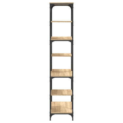 Boekenrek 91X36X176 Cm Bewerkt Hout En Staal Kleur Sonoma eiken
