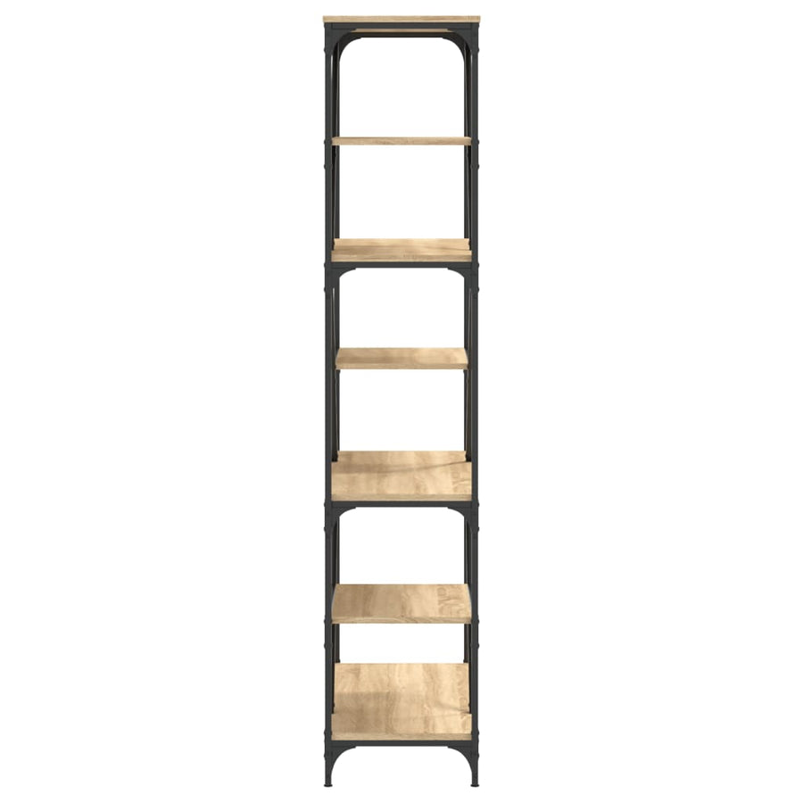 Boekenrek 91X36X176 Cm Bewerkt Hout En Staal Kleur Sonoma eiken