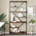 Boekenrek 91x36x176 cm bewerkt hout staal gerookt eiken