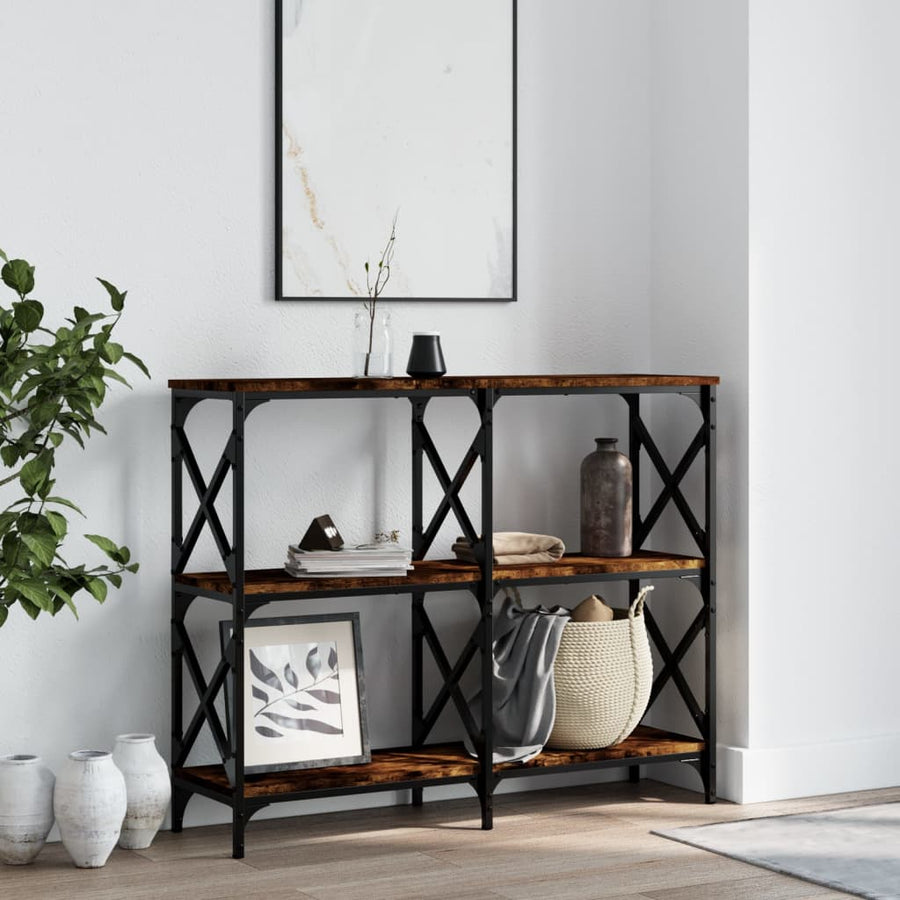 Wandtafel 100X28X80,5 Cm Bewerkt Hout Gerookt Eikenkleurig