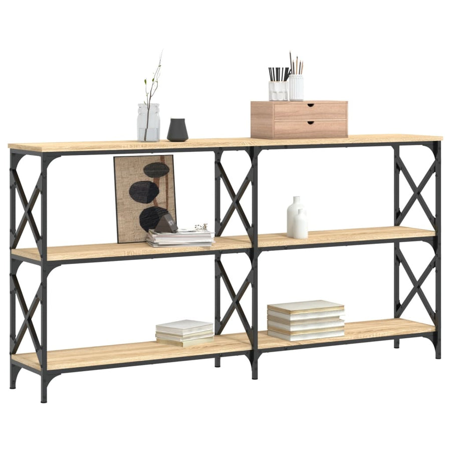Wandtafel 156X28X80,5 Cm Bewerkt Hout Sonoma Eikenkleurig