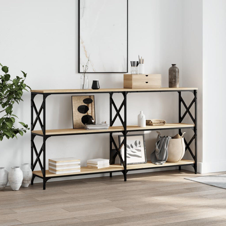 Wandtafel 156X28X80,5 Cm Bewerkt Hout Sonoma Eikenkleurig