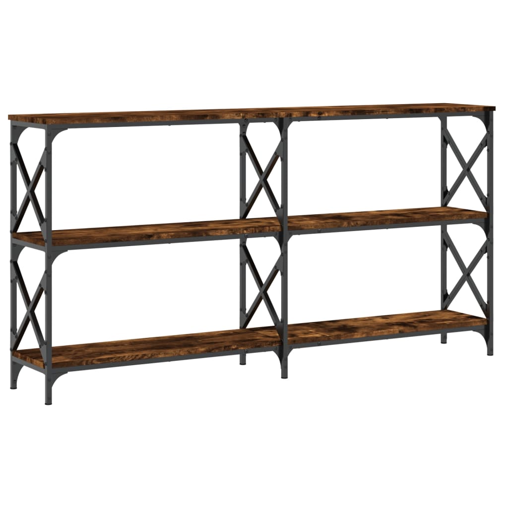 Wandtafel 156X28X80,5 Cm Bewerkt Hout Gerookt Eikenkleurig