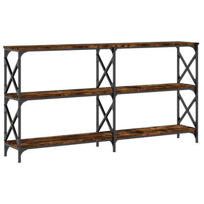 Wandtafel 156X28X80,5 Cm Bewerkt Hout Gerookt Eikenkleurig