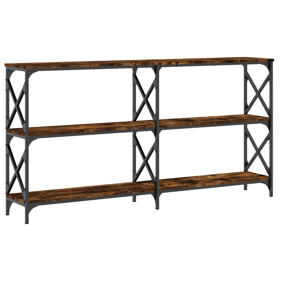 Wandtafel 156X28X80,5 Cm Bewerkt Hout Gerookt Eikenkleurig