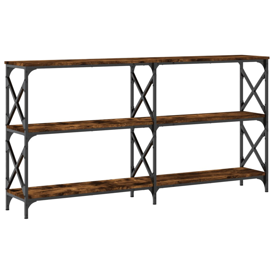Wandtafel 156X28X80,5 Cm Bewerkt Hout Gerookt Eikenkleurig