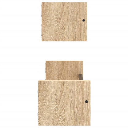 Wandschappen Met Stangen 2 St 60X16X14 Cm Sonoma Eikenkleurig