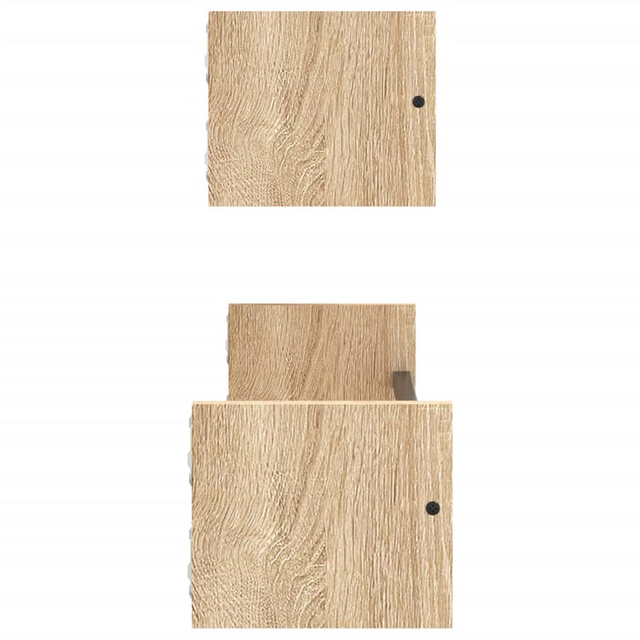 Wandschappen Met Stangen 2 St 60X16X14 Cm Sonoma Eikenkleurig