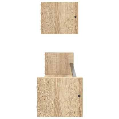 Wandschappen Met Stangen 2 St 80X16X14 Cm Sonoma Eikenkleurig