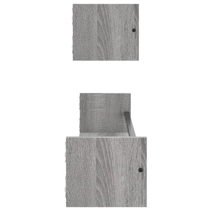 Wandschappen Met Stangen 2 St 80X16X14 Cm Grijs Sonoma