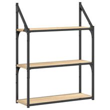 Wandrek 3-Laags 60X21X78,5 Cm Bewerkt Hout Kleurig 60 x 21 x 78.5 cm Sonoma eiken