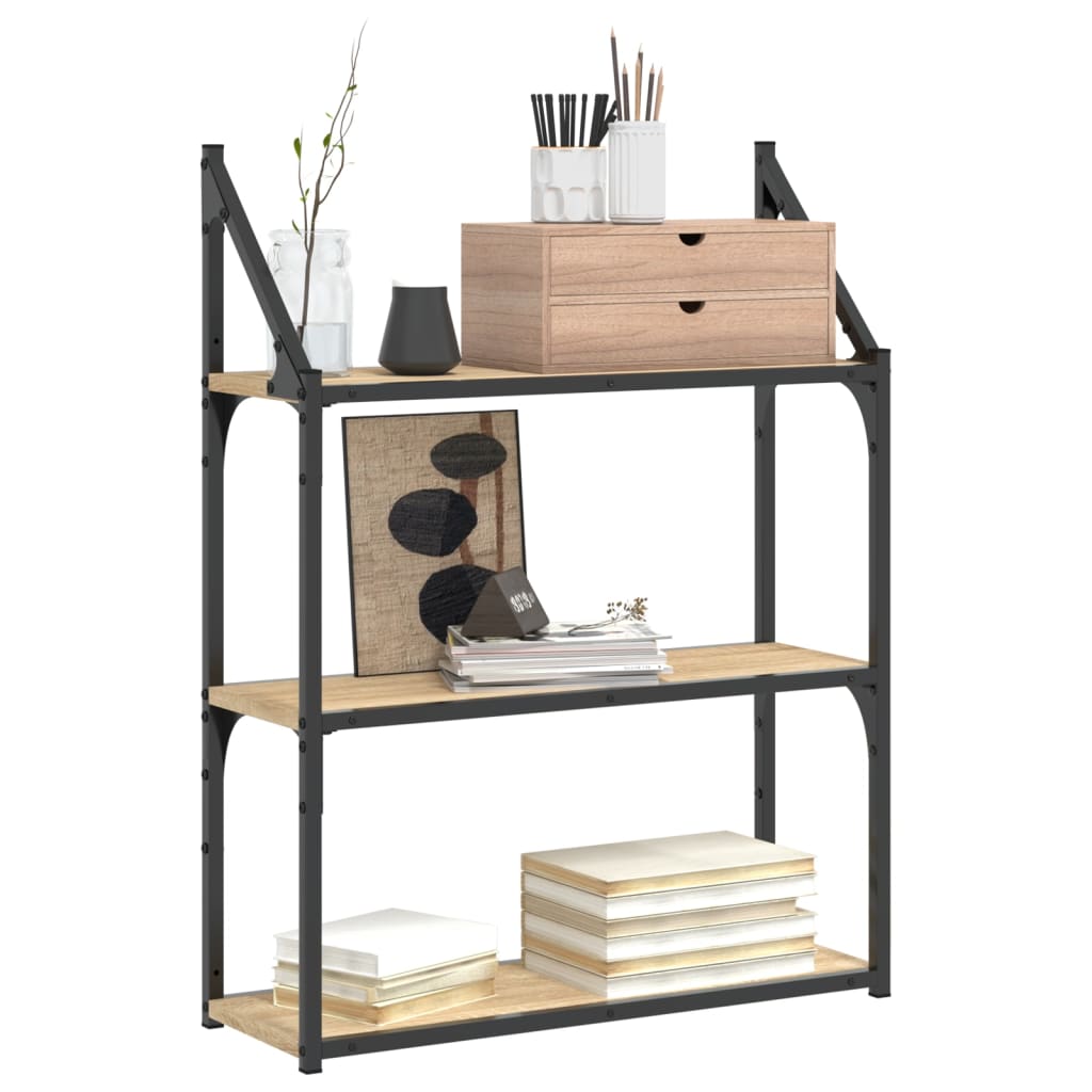 Wandrek 3-Laags 60X21X78,5 Cm Bewerkt Hout Kleurig 60 x 21 x 78.5 cm Sonoma eiken