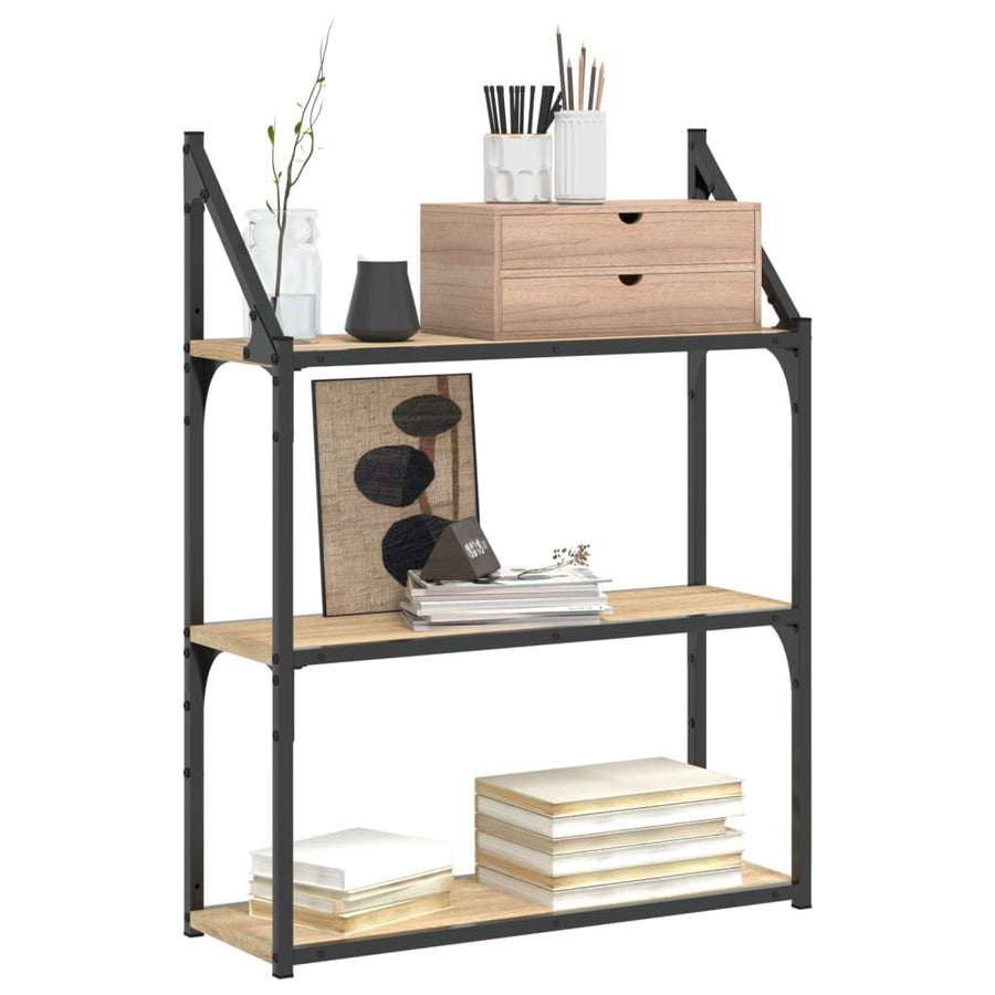 Wandrek 3-Laags 60X21X78,5 Cm Bewerkt Hout Kleurig 60 x 21 x 78.5 cm Sonoma eiken
