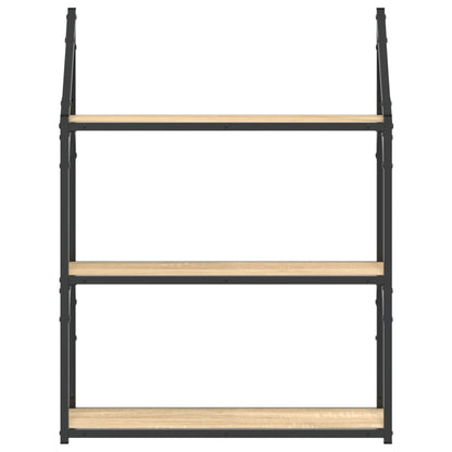 Wandrek 3-Laags 60X21X78,5 Cm Bewerkt Hout Kleurig 60 x 21 x 78.5 cm Sonoma eiken