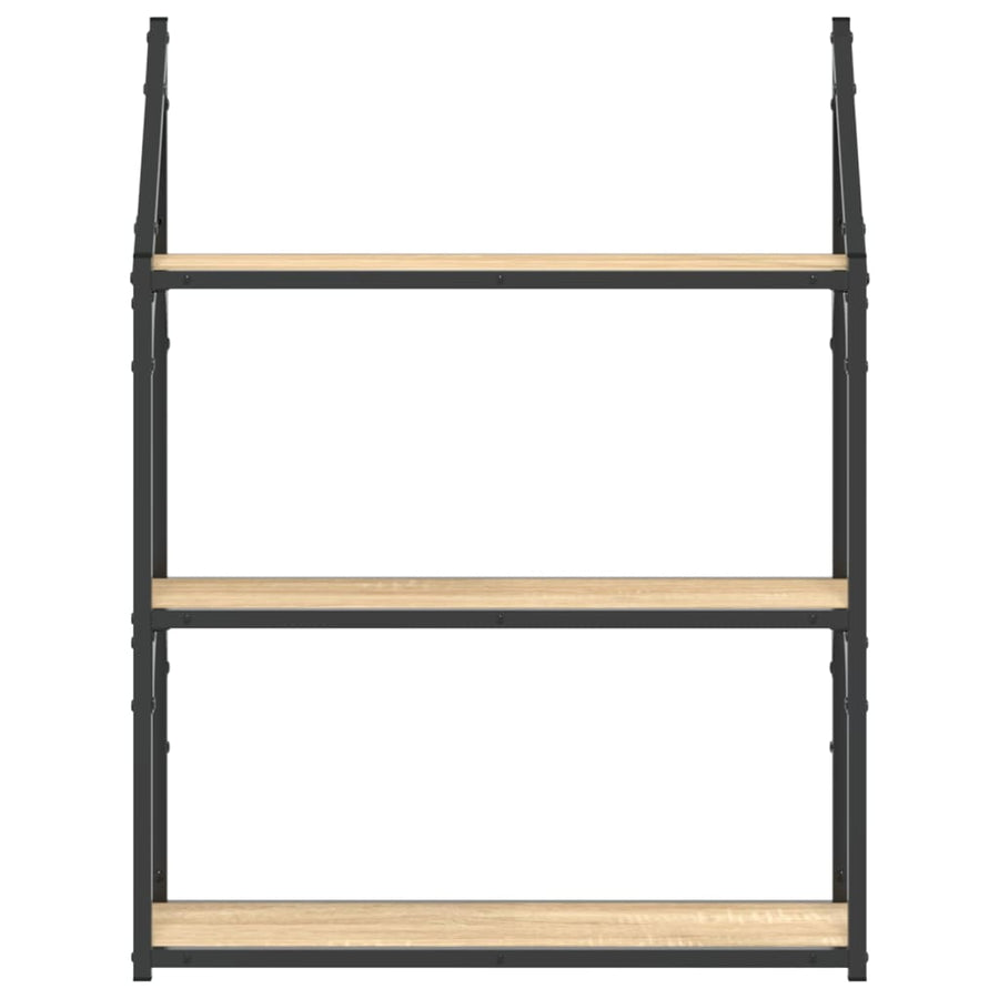 Wandrek 3-Laags 60X21X78,5 Cm Bewerkt Hout Kleurig 60 x 21 x 78.5 cm Sonoma eiken