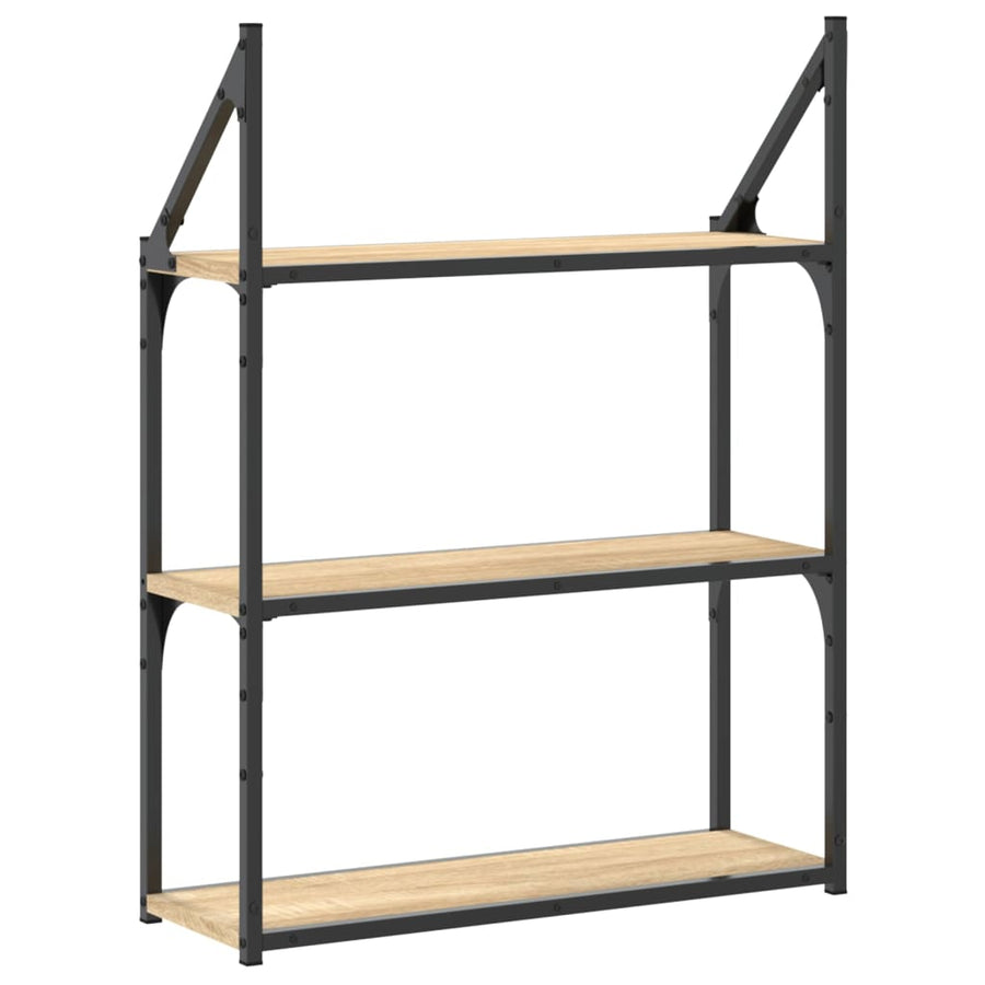 Wandrek 3-Laags 60X21X78,5 Cm Bewerkt Hout Kleurig 60 x 21 x 78.5 cm Sonoma eiken