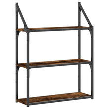 Wandrek 3-Laags 60X21X78,5 Cm Bewerkt Hout Gerookt Eikenkleurig