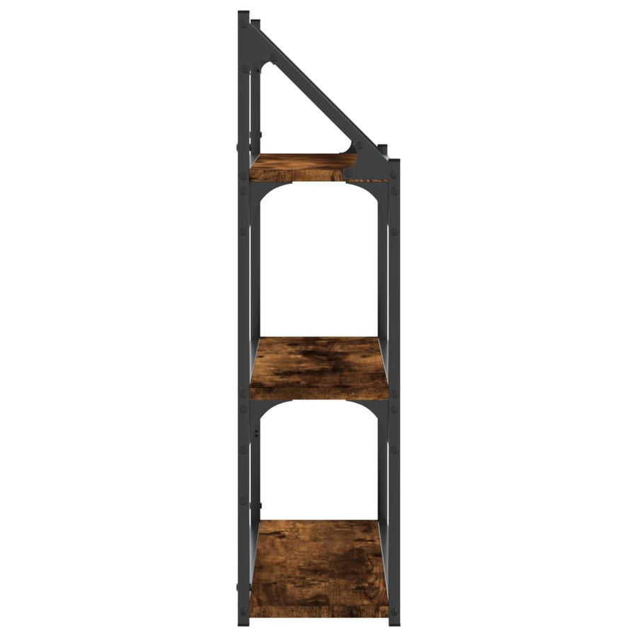 Wandrek 3-Laags 60X21X78,5 Cm Bewerkt Hout Gerookt Eikenkleurig