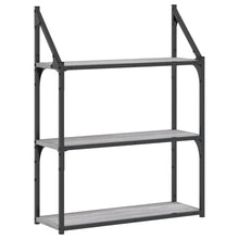 Wandrek 3-Laags 60X21X78,5 Cm Bewerkt Hout Grijs Sonoma