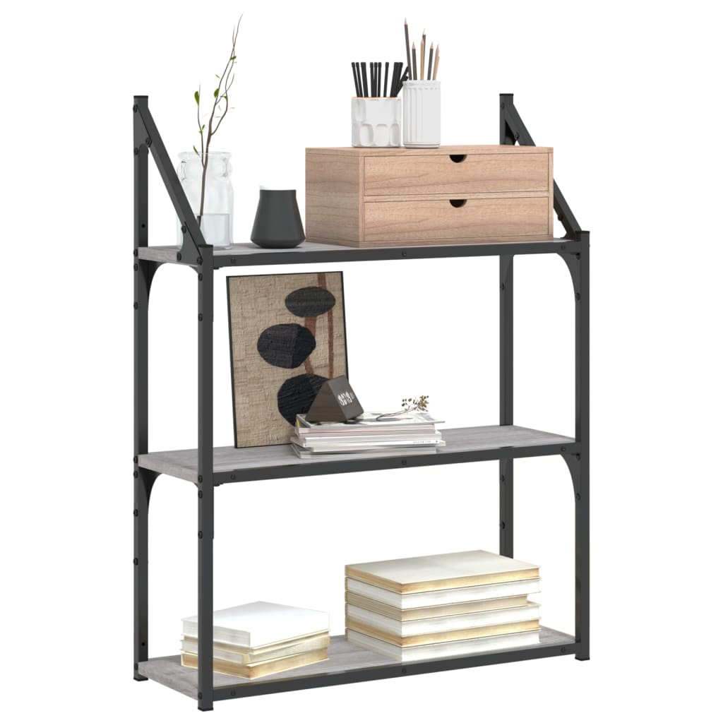 Wandrek 3-Laags 60X21X78,5 Cm Bewerkt Hout Grijs Sonoma