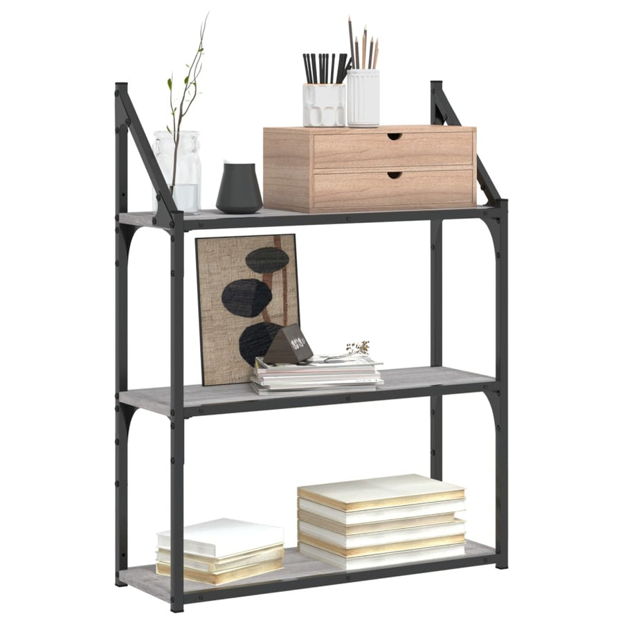 Wandrek 3-Laags 60X21X78,5 Cm Bewerkt Hout Grijs Sonoma